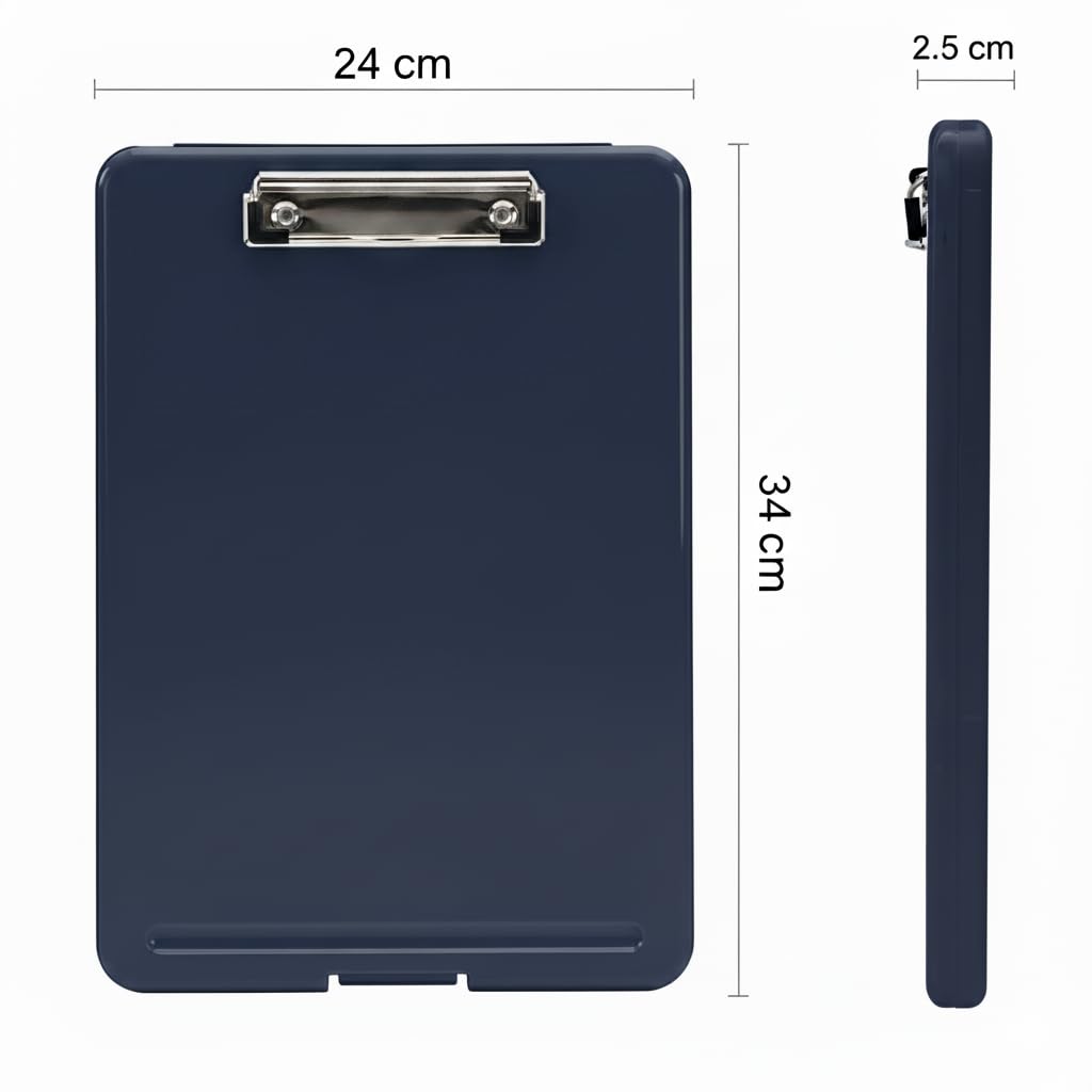 oddpod™ Praise A4 Clip Pad/Clipboard with Storage Case for Paper and Document Storage 83002 (Dark Blue) 1
