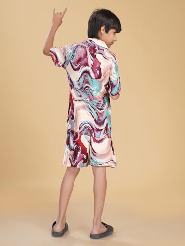 Image of Ninos Dreams Boys Cotton Rayon Halfsleeves Coord Set with Shirt & Shorts /Boys Vacation wear /boys co ord set /Boys Tropical print Shirt & Shorts set /Boys Clothing Set