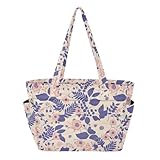 Caihoyu Bolsa de mano para mujer para gimnasio y uso diario con parte inferior reforzada, flores vintage