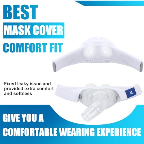 Image of Nuanchu 24 Pcs Nasal Pillow Liner for CPAP Cushion Nasal Cushion Pillow Covers Cotton Liners Skin Sleep Protector Compatible Comfort Reusable Reduce Noisy Air Leaks and Irritation (White)
