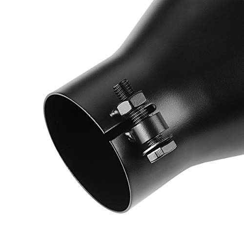 A-Karck Exhaust Tip 3 Inch Inlet, 3" Inlet 5" Outlet 12" Long Black Coated Finish Muffler Tip For Truck Tailpipe, Stainless Steel Rolled Edge #TOP3