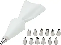 Decorador de Bolo com 12 Bicos de Confeiteiro em Aço Inox Kit Para Confeitar Bolo Saco De Confeitar Utlidade Domestica