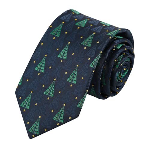 Alizeal Mens 7.5cm Handmade Christmas Pattern Party Necktie 033