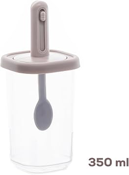 Porsima 1105 Kaydırmalı Kaşıklı Sızdırmaz Kapaklı Etiketli Yağdanlıklı 14'lü Baharatlık Seti Cappuccino
