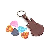 レザーチェーンギターピックホルダーキーホルダーピックバッグポーチストラップキャリングケースミュージシャンギフト