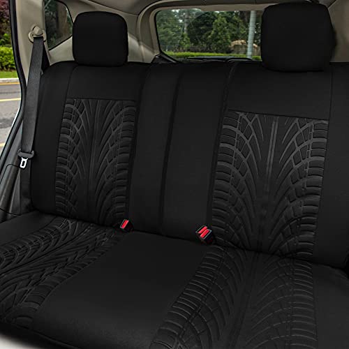Leader Accessories 17Pcs Embossed Black Auto Car Seat Covers Combo Pack For Cars Suv - Front Seats Set And 50/50 Or 60/40 Rear Split Bench #TOP2