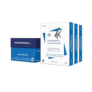 Hammermill Printer Paper, Great White 30% Recycled Paper, 8.5 x 11 – 3 Ream (1,500 Sheets) – 92 Bright, Made in the USA