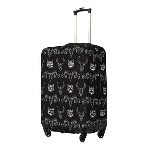Ram and Tiger Skulls Luggage Cover Washable Elasticated Luggage Covers for Suitcase tsa Approved Stylish Dust and Scratch Resistant Luggage Case Protector2