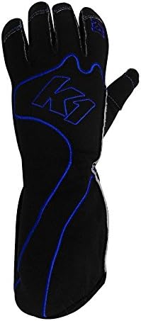 K1 Race Gear RS1 Reverse Stitch Kart Racing Gloves (Blue/Black, Medium)