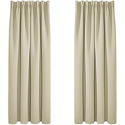 Cortinas De Arpillera De Colores Deconovo Cortinas Salon Modernas Aislante Térmico Funcional Estilo Moderno Elegante para Sala Cuarto Comedor con Bolsillo Fruncido de la Barra 1 Par 140 x 180 cm Beige Oscuro