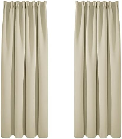 Deconovo Super Soft Curtains Thermal Insulated Pencil Pleat Blackout Curtains for Livingroom 46 x 54 Turquoise Two Panels