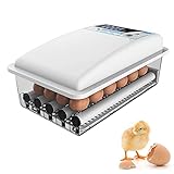 Inkubator Vollautomatische Brutmaschine 24Eier Brutkasten Inkubationsausrüstung 20℃ -40℃ für Hühner Enten Gänse und Vögel Automatisches Drehen