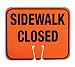 Cortina ABS Plastic Traffic Cone Sign, "SIDEWALK CLOSED" 03-550-SC EZ-IMS, 12.75" Width x 10.375" Height, Black On Orange