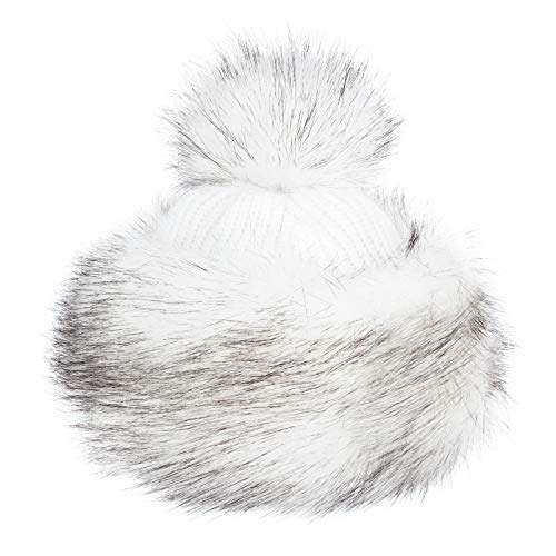 Futrzane Tártaros Mujeres Moda Estilo Gorra Piel Sintética Sombrero (Blanco y Negro)