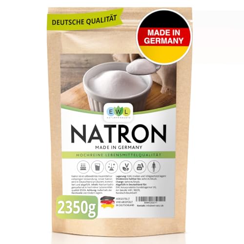 EWL Naturprodukte Natron Pulver Baking Soda 2350g extra XXL Vorteilspack Hochreine deutsche Lebensmittelqualität I Backpulver I Herstellung u. Abfüllung I Natronpulver Backingsoda