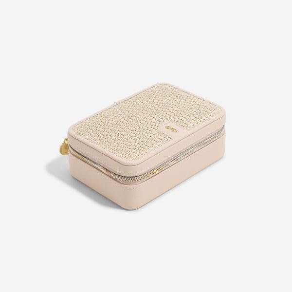 Boîte à bijoux de voyage Stackers raphia blush : coffret de rangement rigide et chic - 5