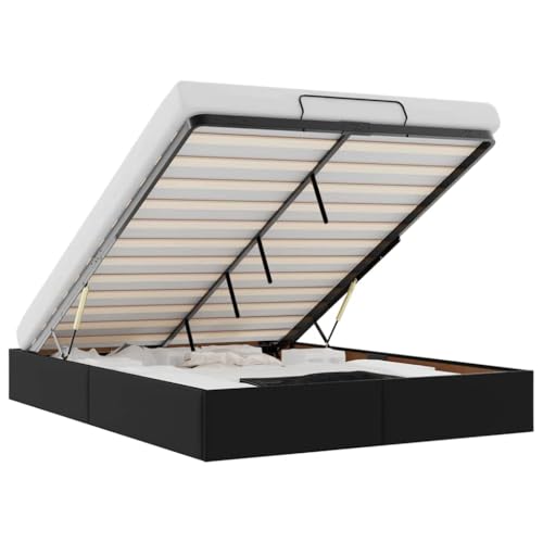vidaXL Ottoman-Bett ohne Matratze Schwarz 140x200 cm Kunstleder, Bettrahmen, Bettgestell mit Stauraum, Polsterbett, Bettgestell vidaXL Ottoman-Bett ohne Matratze Schwarz 140x200 cm Kunstleder, Bettrahmen, Bettgestell mit Stauraum, Polsterbett, Bettgestell