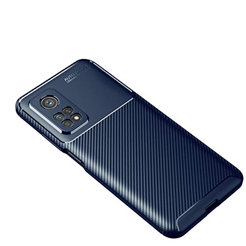 Image of Texture Rugged Silicon Back Cover Case Designed for Xiaomi Mi 10T Pro - (Blue)