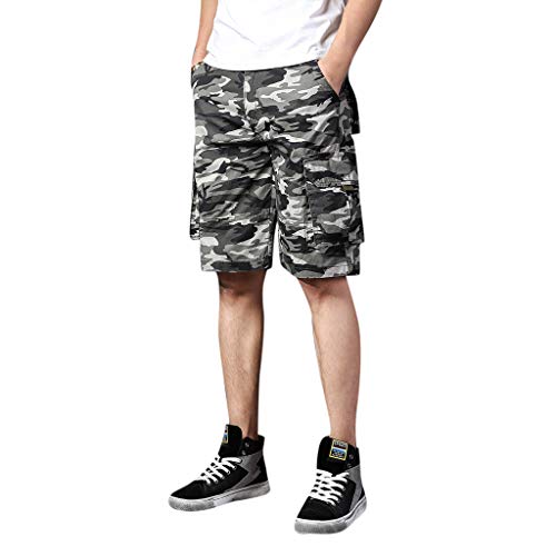EINCcm Relaxed Fit Outdoor Comouflage Camo Cargo Shorts for Men, Summer Breathable Work Short(Camouflage, XXL)