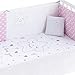 Pekebaby Trapunta sfoderabile per lettino (60 x 120 cm) + protezione sfoderabile 60/70/80 (43 x 185 cm) + cuscino Sonno rosa