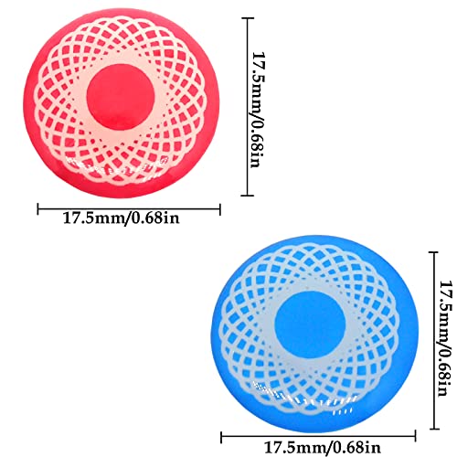 2 Sheets Faucet Handle Index Buttons Replacement Part,Red And Blue(17.5Mm/0.68In) #TOP2