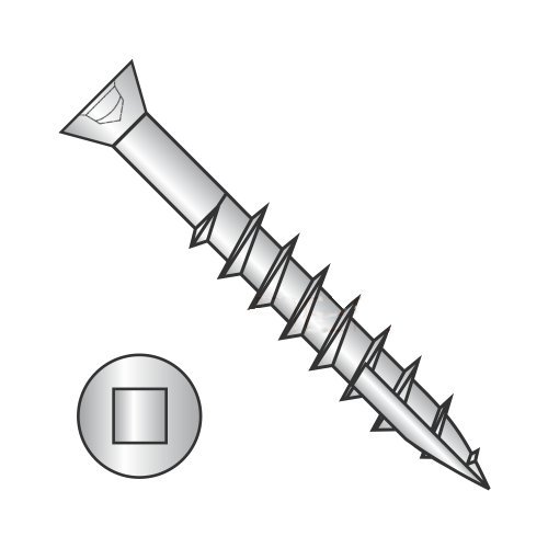 #7 x 2 1/4" Coarse Drywall Screws/Square Drive/Trim Head / 18-8 Stainless Steel/Type 17 Pt/Type 17 Point (Carton: 3,000 pcs)