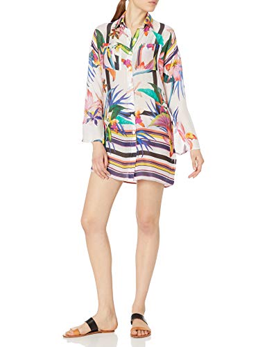 Trina Turk Women's Standard Resort Shirt Swimsuit Cover Up, Multi//Treasure Cove, S #TOP25