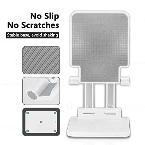 Pepper Jobs SSS-T6 (Solid Sturdy Stand) 2023 Foldable Extendable & Adjustable Stand for tablet/portable monitor/laptop. Dual-Pole Support. Ideal to hold 12 to 17 inch larger size devices (White) - Image 4