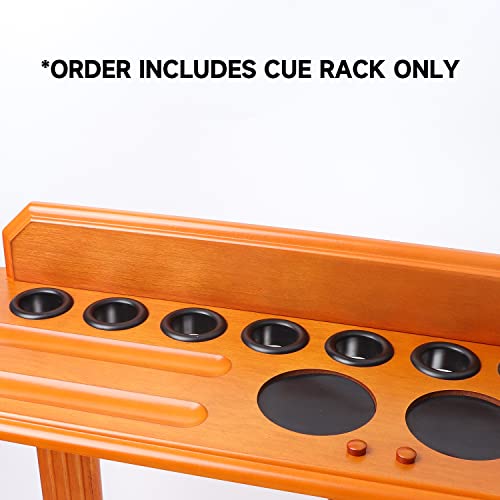 Gse Floor Stand Billiard Pool Cue Racks Only, Holds 10 Pool Cue Sticks, 2 Drink Holders, Billiard Ball Racks And Full Set Of Pool Balls (Oak) #TOP3