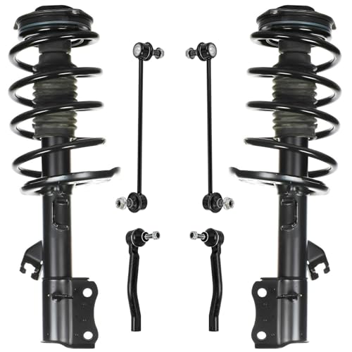 Image of Detroit Axle - Front Struts w /Coil Springs Sway Bars Outer Tie Rods Replacement for 2014-2019 Nissan Sentra - 6pc Set