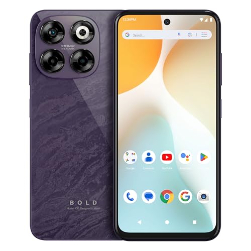 BLU Bold K30 | 2025 | All-Day Battery | Unlocked | 6.7” HD+ Infinity Dot Display | 256/6GB | Triple 108MP Camera | US Version | US Warranty | (Purple)