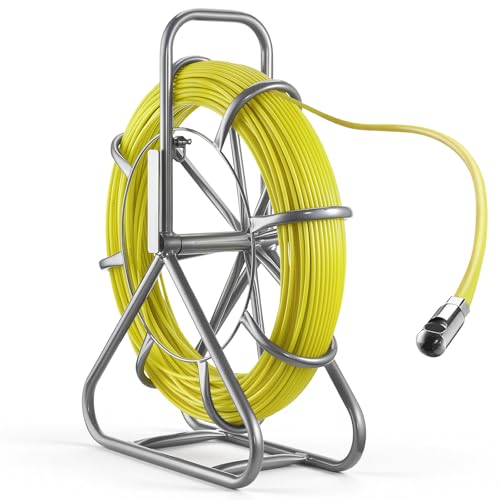 VEVOR Aiguille Électricien avec Support 100 m Tire Fils Électrique Fibre Verre 6,3 mm Aiguille de Tirage Câble Électrique pour Murs Conduits Électriques,...