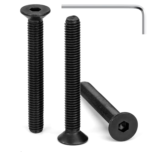 Tunejoy Vis à Tête Fraisée M5 x 40 mm à Six Pans Creux en Acier Inoxydable A2 V2A Vis à Tête Cylindrique Hexagonale avec Clé Allen Filetage Complet 30 Pièces Noir