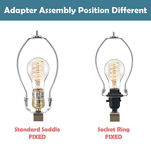 Image of Aspen Creative 20038-22, 8 inch Lamp Shade Harp Holder With E26 UNO Fitter Adapter, Includes Solid Steel Bumped Cylinder Finial /8 inch Harp And E26 36mm UNO Fitter In Satin Nickel Finish, 2 Pack