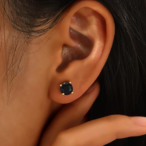 Image of 5 Pairs 14K Gold Plated Stud Earrings for Women, Hypoallergenic Earring Sets for Multiple Piercing, Premium Cubic Zirconia Studs Earrings for Women