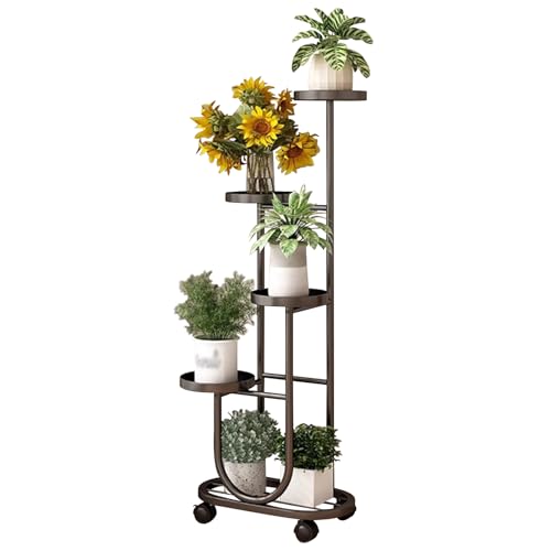 Support à plantes pour balcon et jardin en fer avec roulettes pour un coin de verdure idéal