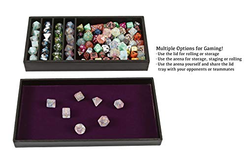 Forged Dice Co. Dice Battle Pit Dice Tray - 2 Dice Trays In 1 With Staging Area - Rolling Tray And Storage Compatible With Any Dice Game, D&D And Rpg Gaming - Purple #TOP3