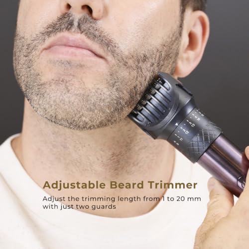 Image of Aesfee Beard Trimmer Kit for Men 5-in-1 Electric Foil Shavers Adjustable Hair Clippers Haircuts Set Waterproof Wet and Dry - Comfort Body Nose Ear Hair Trimmer Razors USB-C Charge Dock