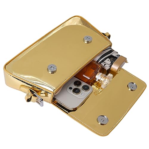 Bolso pequeño de hombro para mujer, elegante y brillante miniatura 6