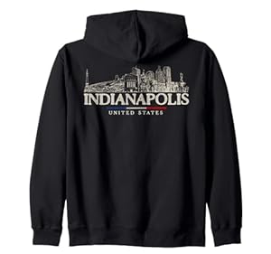 Indianapolis-Sehenswürdigke... Vintage USA-Reise Kapuzenjacke