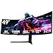 Gawfolk 49 Zoll Curved Gaming Monitor 165Hz, 1500R Gebogen PC Bildschirm mit Lautsprecher, 5120x1440 DQHD Ultrawide 32:9 Computerbildschirm, Pip/PBP, DP, HDMI, unterstützt VESA 100x 100mm
