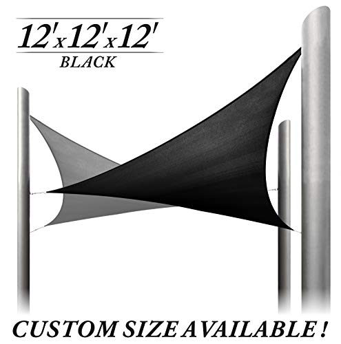 Royal Shade 12' x 12' x 12' Black Triangle Sun Shade Sail Canopy