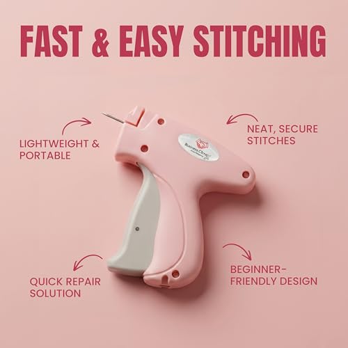 Business Climax Premium Stitch Gun for Clothes – No-Sew Handheld Sewing Tagging Gun for Quick Clothing Repair & Hemming – Includes 6 Needles 1500 Black Fasteners & 1500 White Fasteners by Business Climax - Image 4