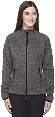 Ash City - North End Ladies' Flux Mélange Bonded Fleece Jacket S CARBON/ BLACK