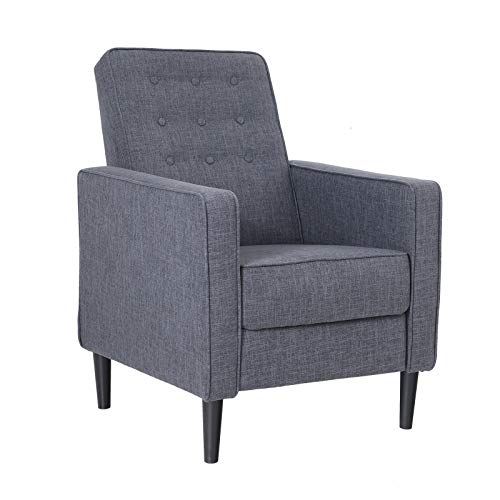 Sillón reclinable tapizado gris ajustable miniatura 7