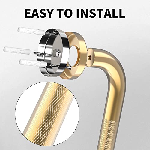 32 Inch Anti Slip Shower Grab Gold, Munzong Bathroom Grab Bar, Knurled Bathroom Balance Bar,Safety Hand Rail Support Handicap Elderly Injury Senior Assist Bath Handle #TOP3