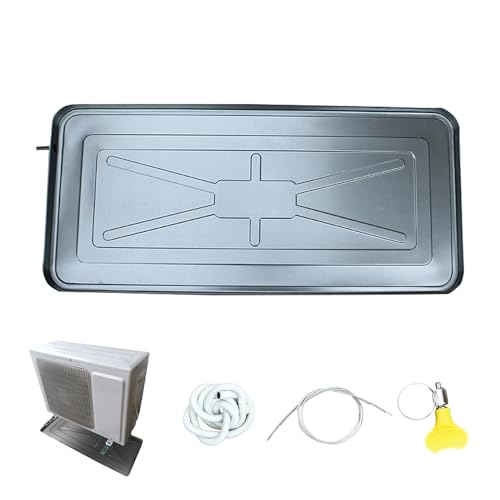 Bandeja de goteo de aire acondicionado con tubo de drenaje y kit de instalación, evita daños por agua, fácil instalación, solución duradera para unidades de aire acondicionado