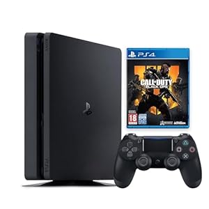PlayStation 4 Slim 1TB Console with Aftermarket Black Wireless DS Controller with Call of Duty Black Ops 4 PS4 Game Disc – PS4 Gaming System [video game] [video game] (Renewed) [video game]