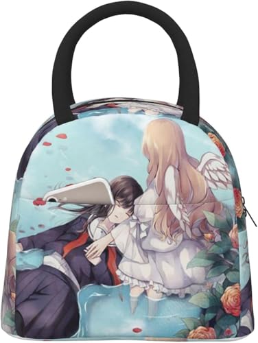 杉菜水姫(すぎな みき) 保冷 がま口 ランチバッグ ブラック お弁当箱 保温 保冷バッグ ファスナー付き コンパクト お弁当袋 ソフトクーラー