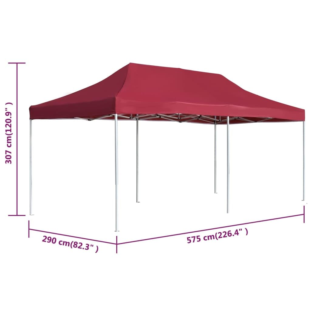 vidaXL Gazebo Pieghevole Classico Elegante Impermeabile Tenda Party Eventi Tendone da Giardino in Lega Alluminio Tessuto Oxfort PVC 4,5x3 m Rosso Vino